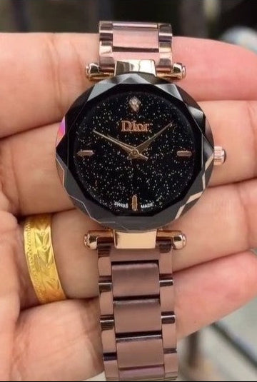 Dior Luxury Crystal Starry Sky Women’s Watch – Rose Gold Magnetic Strap | Premium Fashion Wrist Watch